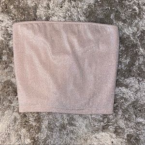 Pink sparkly tube top